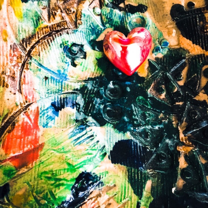 Heart on Ceramic Bowl